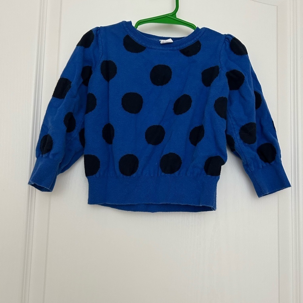 GAP Kids Blue and Black Polka Dot Sweater